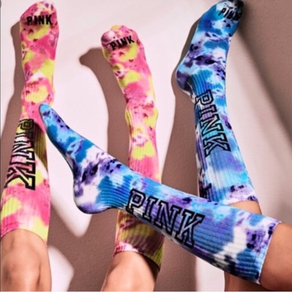PINK Victoria's Secret Accessories - PINK Victoria's Secret tie dye knee high socks